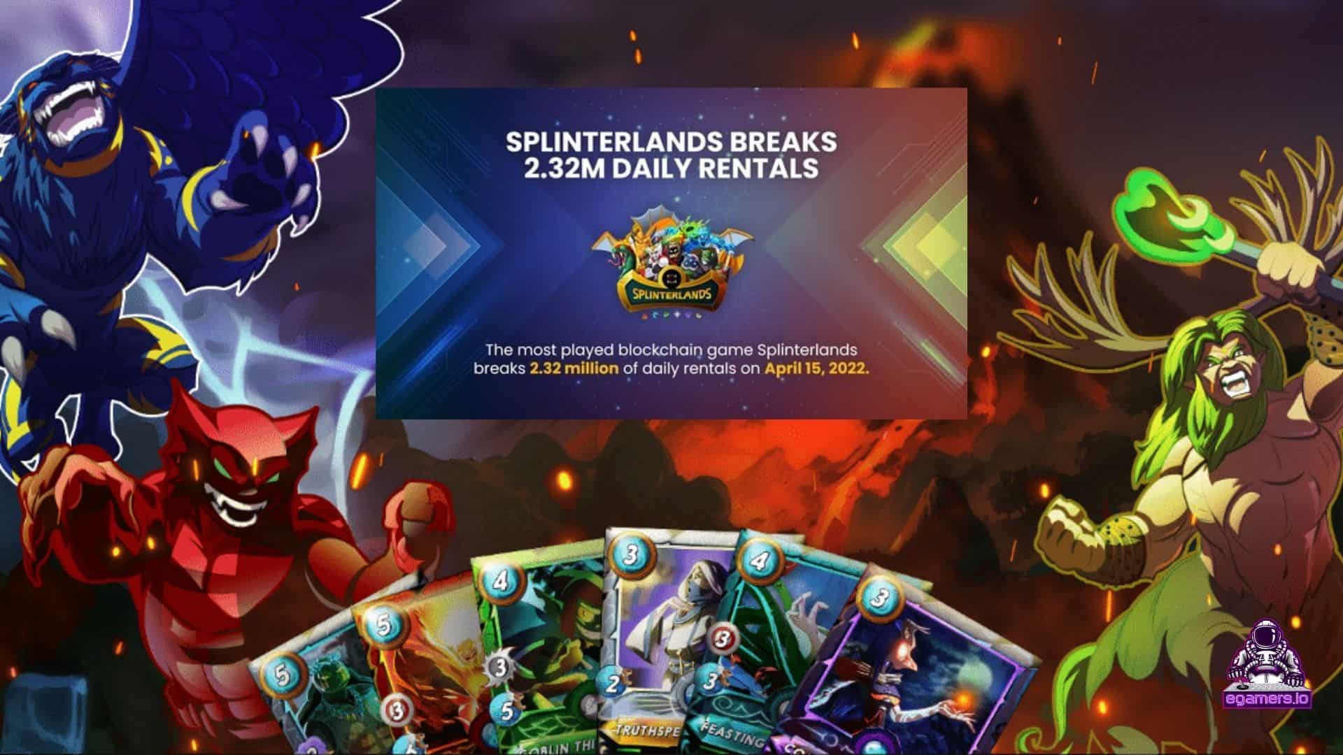 Splinterlands Accomplishes 2.32M Daily Rentals Successfully